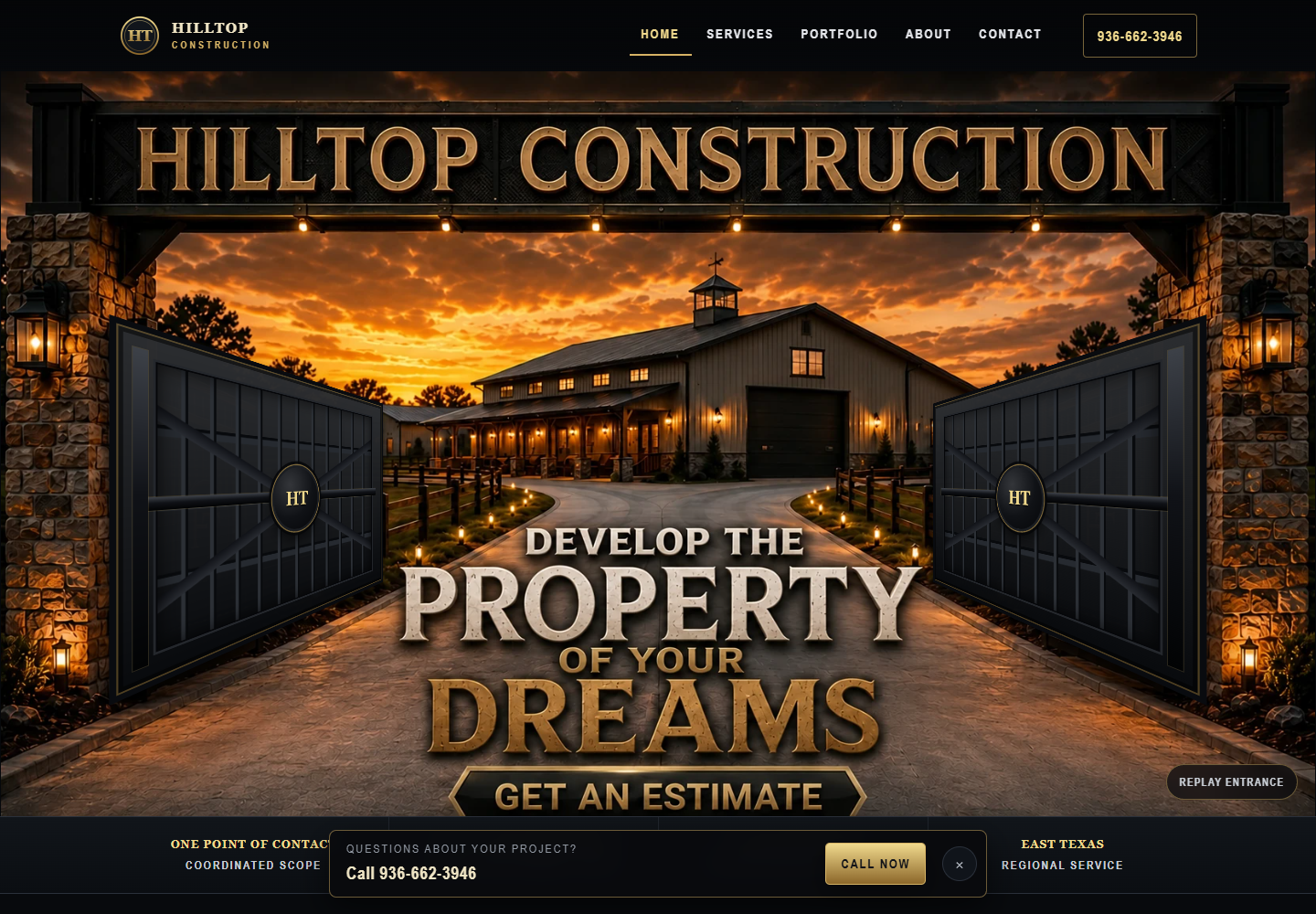 Hilltop Construction website design